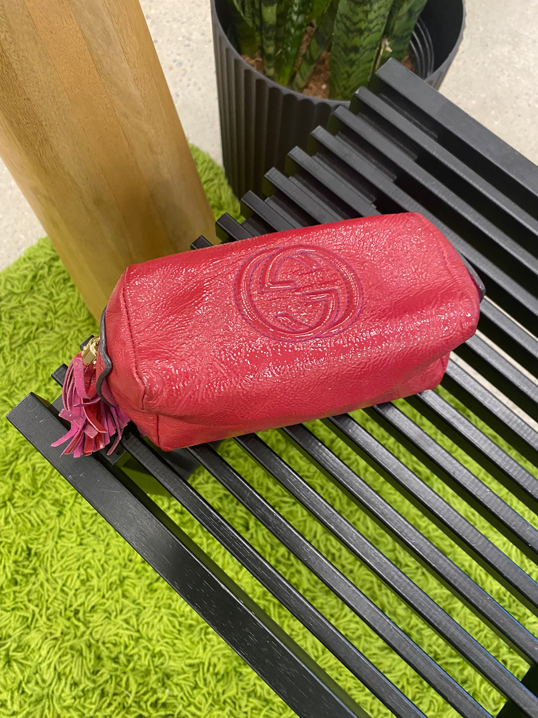 Gucci Red Patent Leather Soho Pouch (3672)