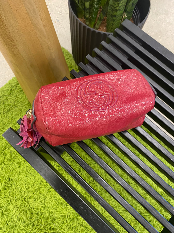 Gucci Red Patent Leather Soho Pouch (3672)