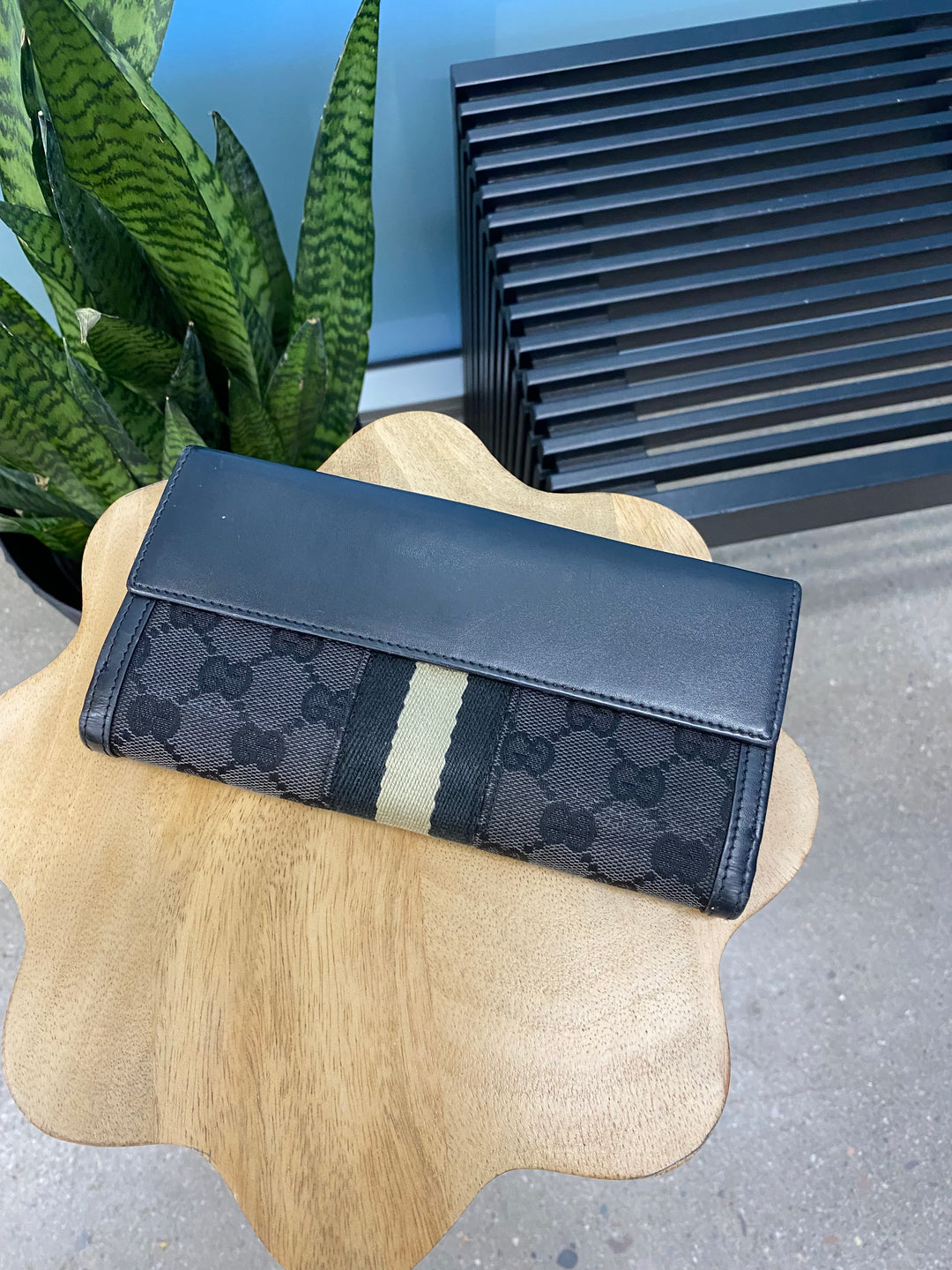 Gucci Black GG Canvas Long Wallet (8391)