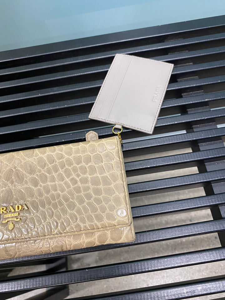 Prada Croc Embossed Long Wallet (9955)