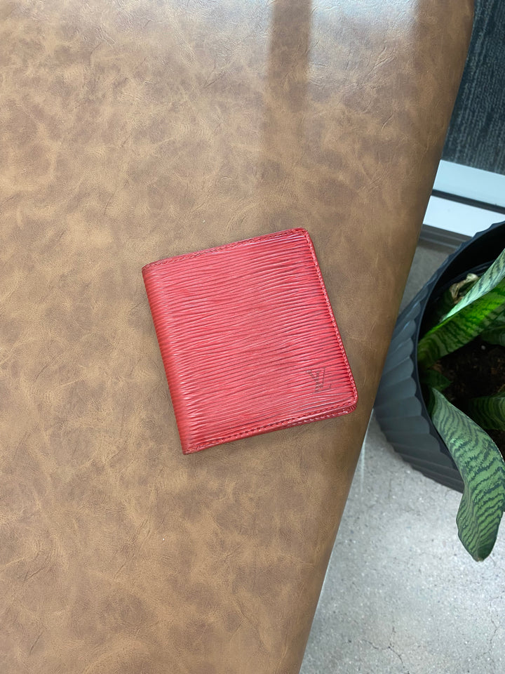 Louis Vuitton Red Epi Billfold Wallet (2089)