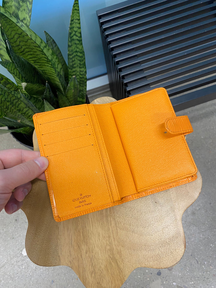 Louis Vuitton Orange Epi French Wallet (8059)