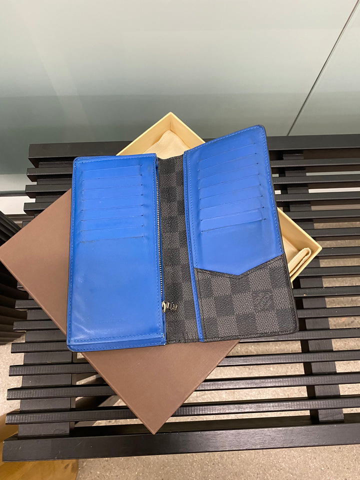 Louis Vuitton Damier Graphite and Cobalt Brazza Wallet (4736)