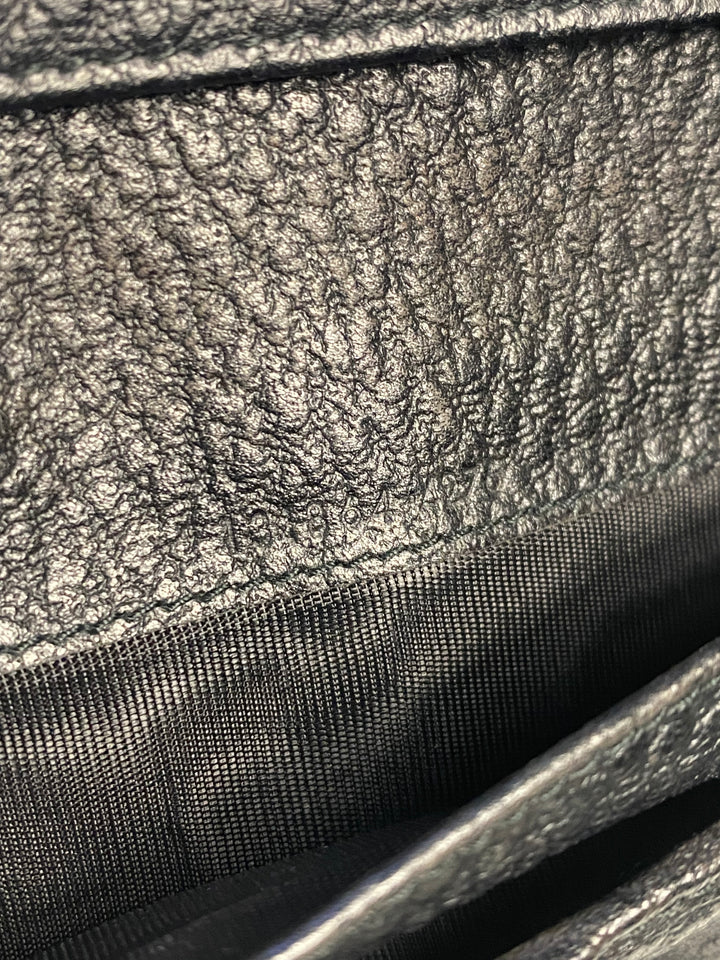 Gucci Black Leather Interlocking GG Long Wallet (8788)