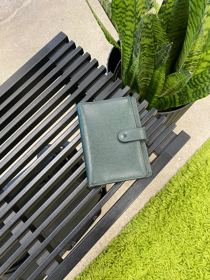 Louis Vuitton Green Taiga Leather Agenda PM (9599)