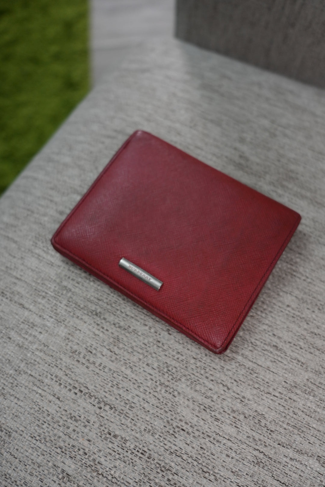 Burberry Red Leather Card Case Wallet