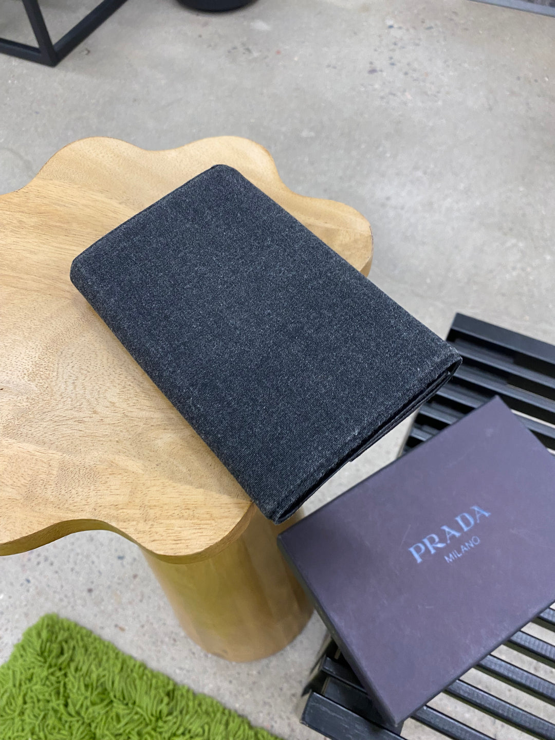 Prada Grey Felt Compact Wallet (9617)
