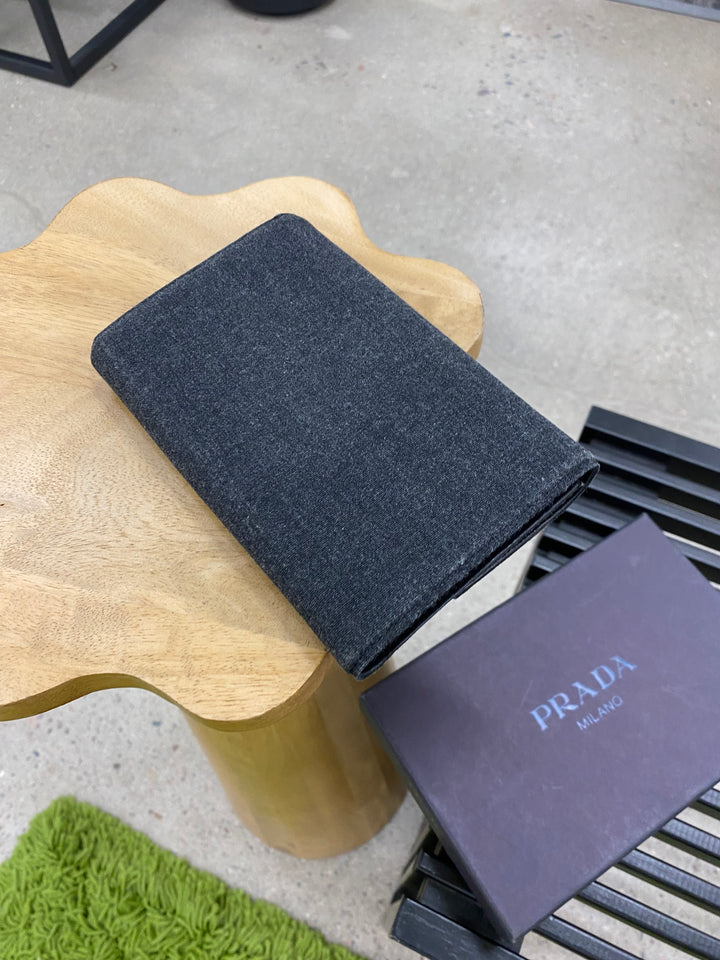 Prada Grey Felt Compact Wallet (9617)