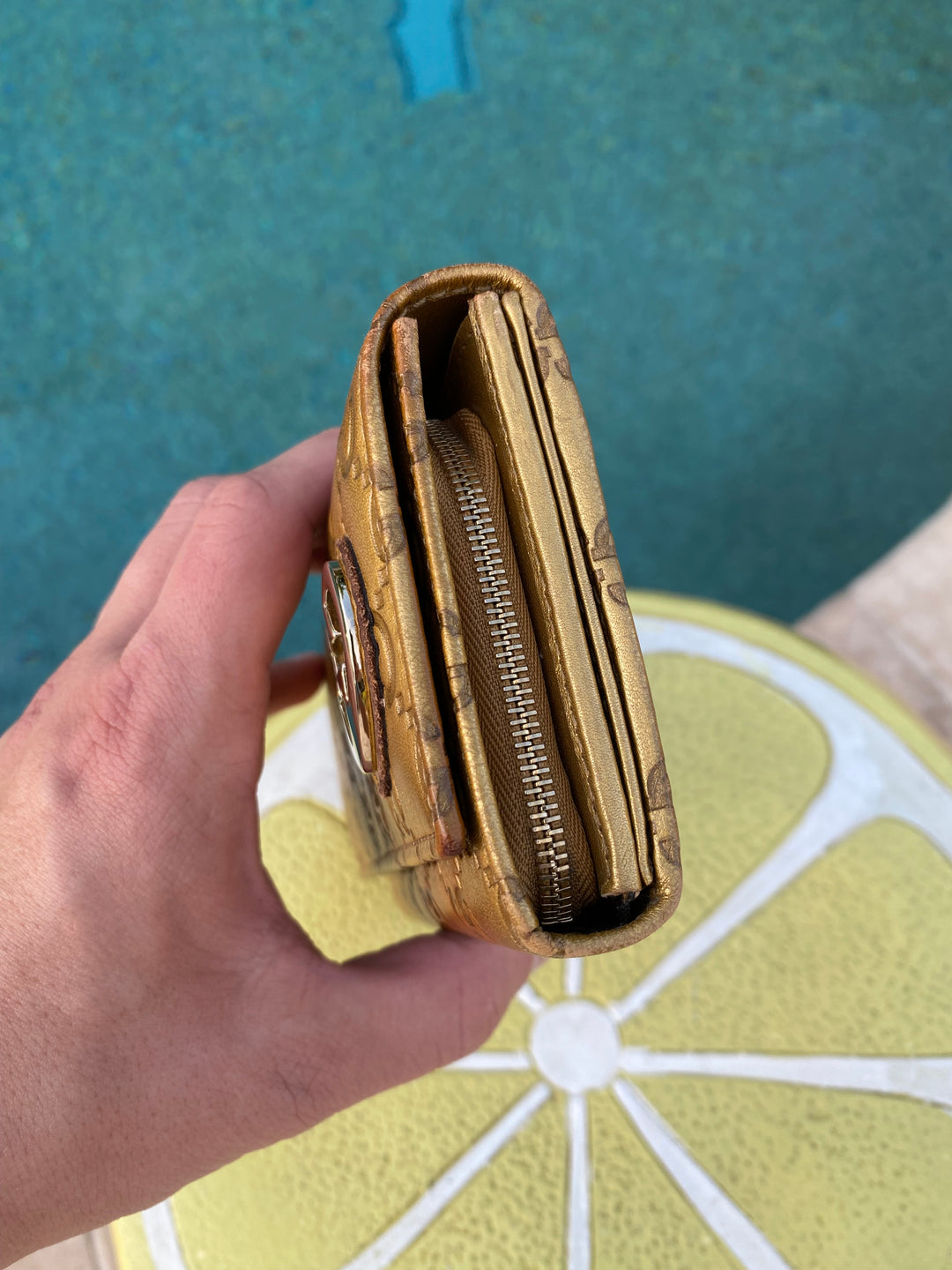 Gucci Gold Guccissima Heart Long Wallet (3867)