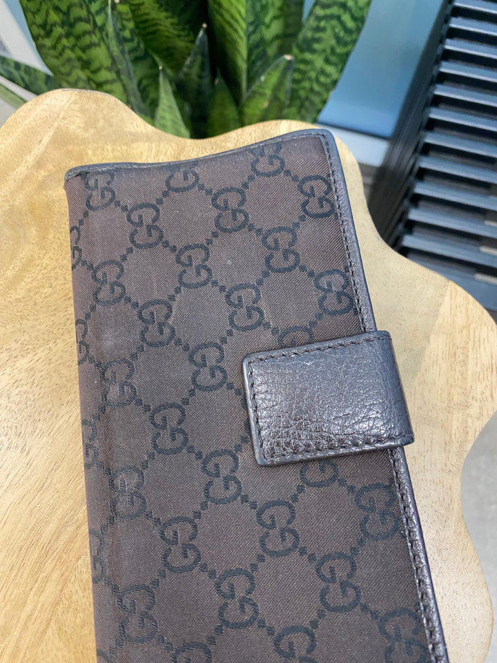 Gucci Brown GG Canvas Long Wallet (1787)