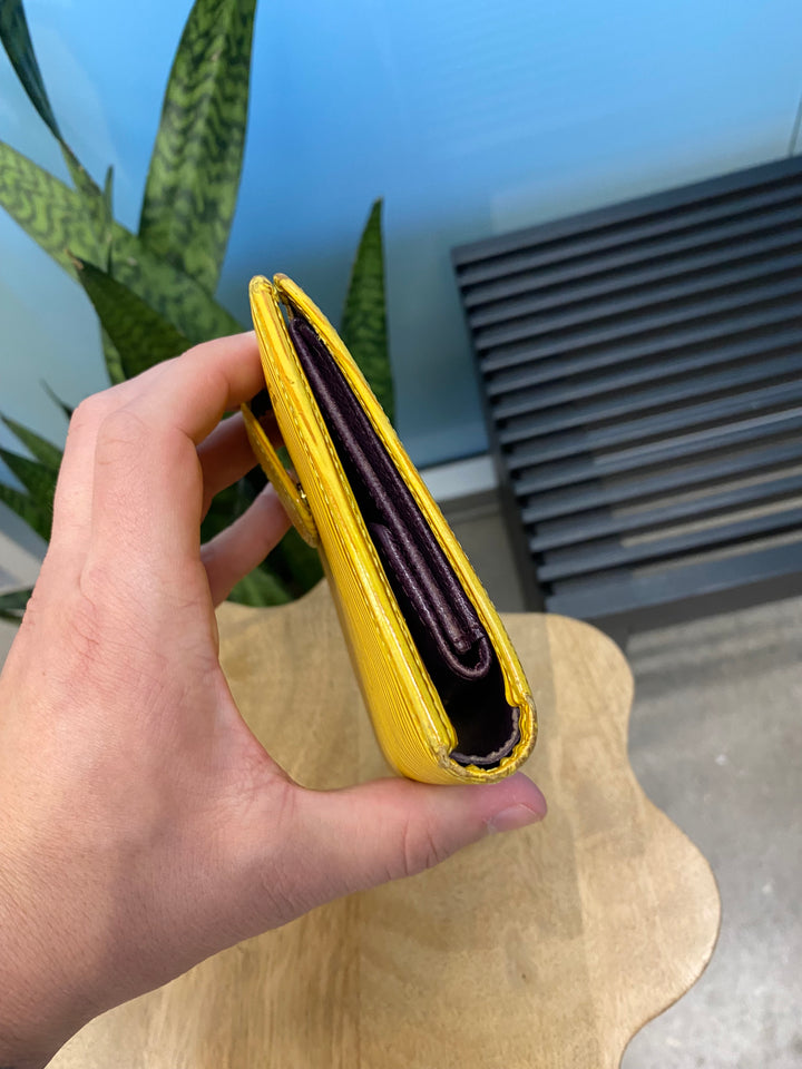 Louis Vuitton Yellow Epi Compact Wallet (6365)