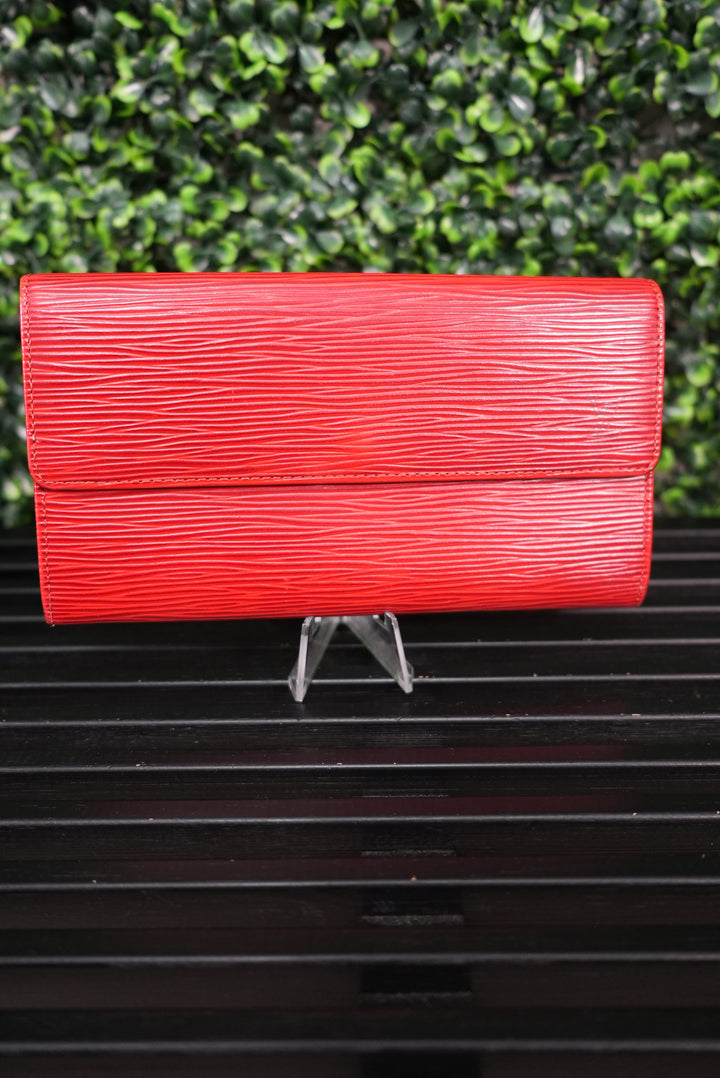 Louis Vuitton Red Epi Long Wallet