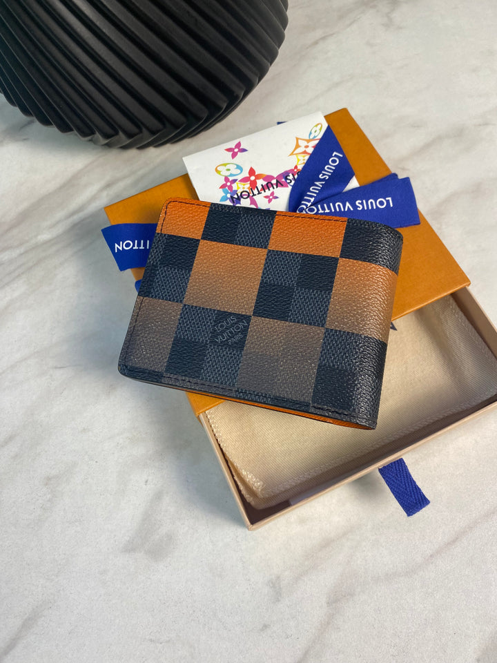 Louis Vuitton Damier Graphite Giant Orange Billfold Wallet (1358)