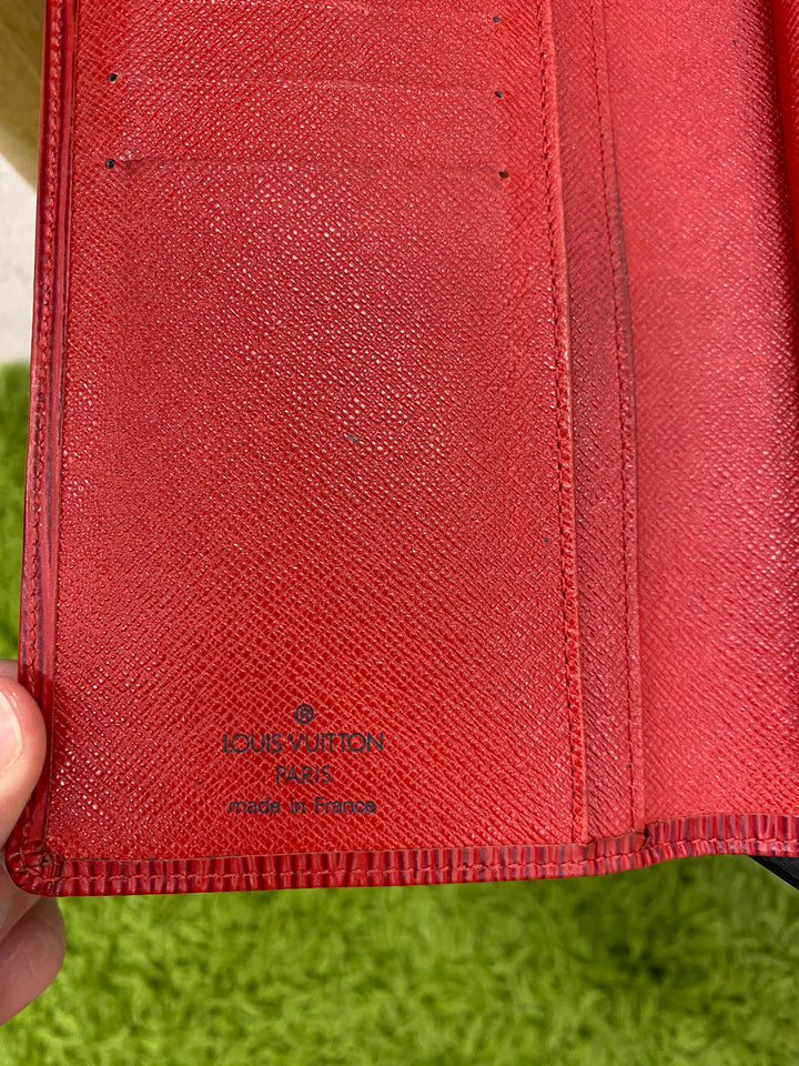 Louis Vuitton Red Epi Long French Wallet (1725)