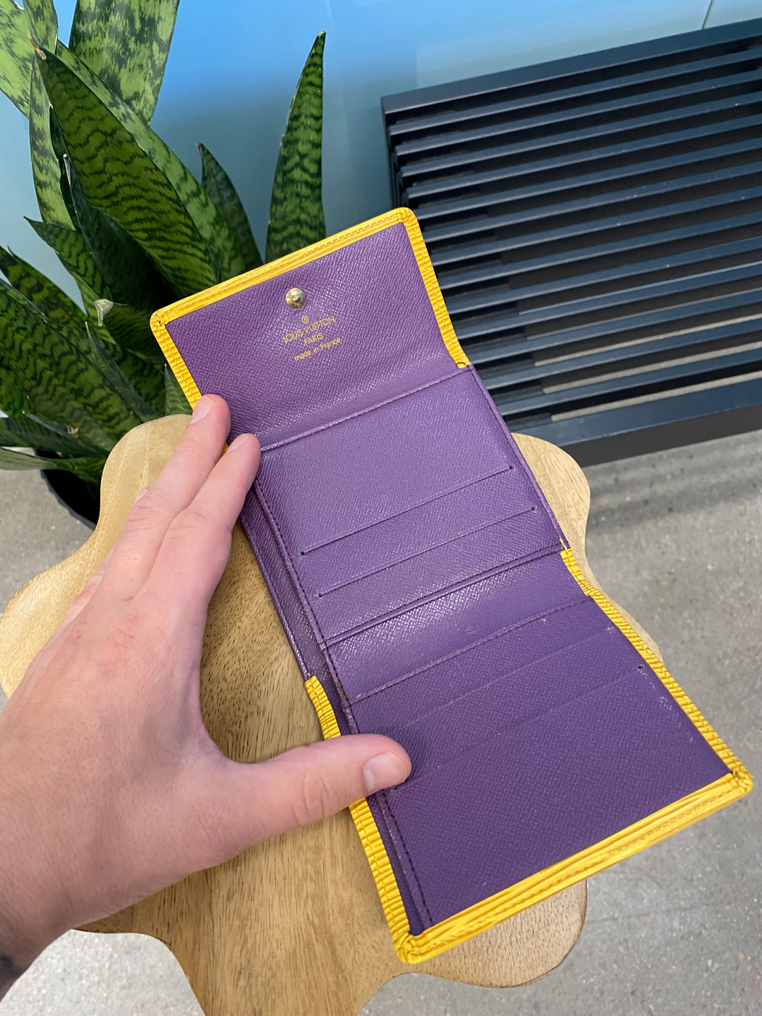 Louis Vuitton Yellow Epi Elise Compact Wallet (7565)