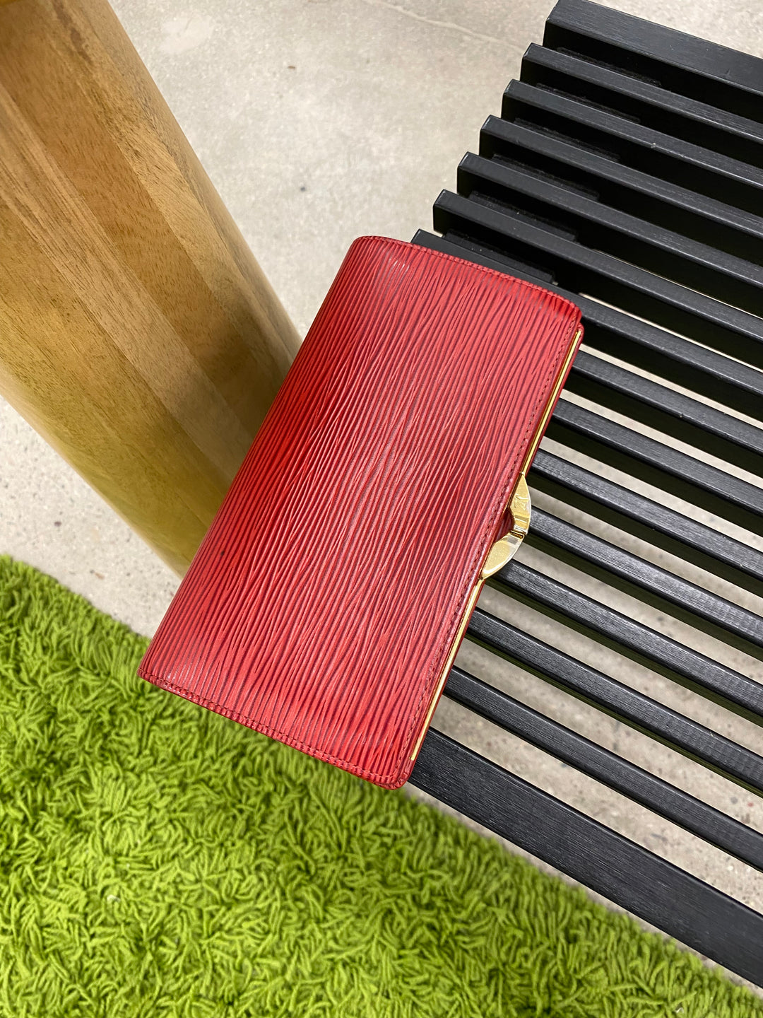 Louis Vuitton Red Epi Long French Wallet (1725)