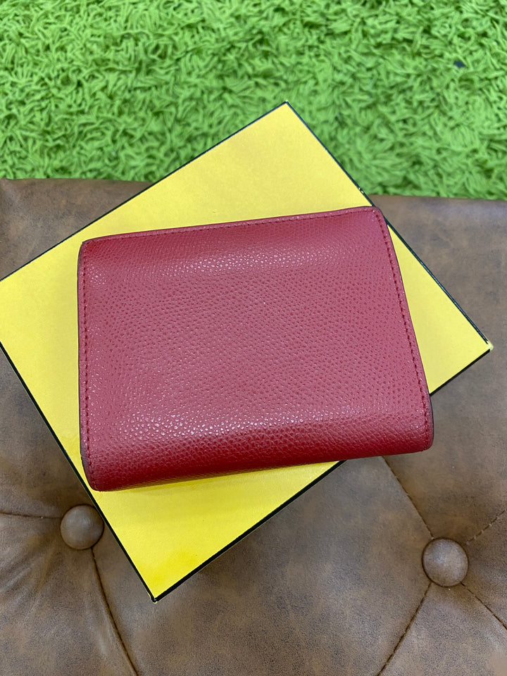 Fendi Red Leather Compact Wallet (9564)