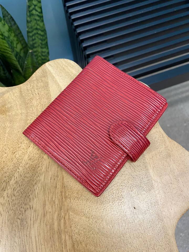 Louis Vuitton Red Epi Mini Agenda/Card Case (7954)