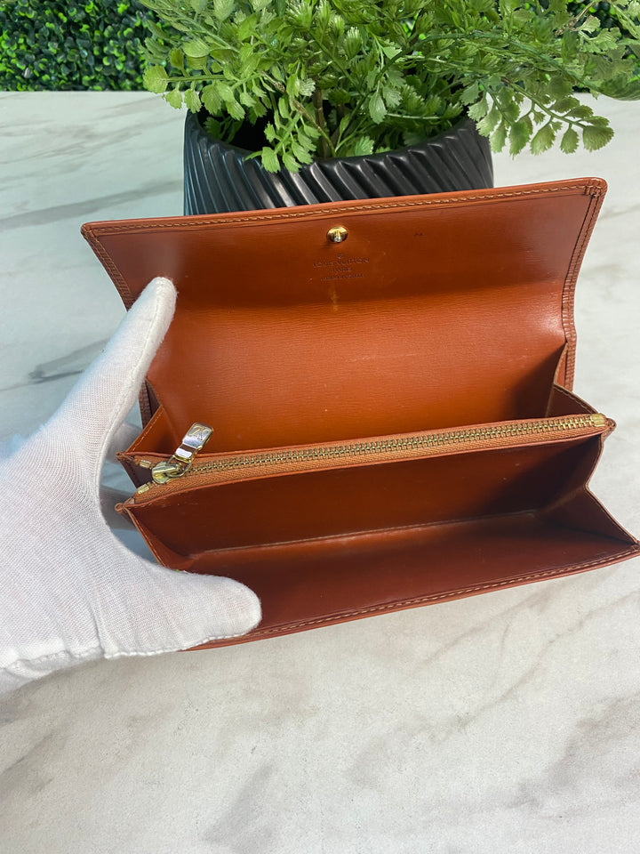 Louis Vuitton Brown Epi Long Wallet (0554)