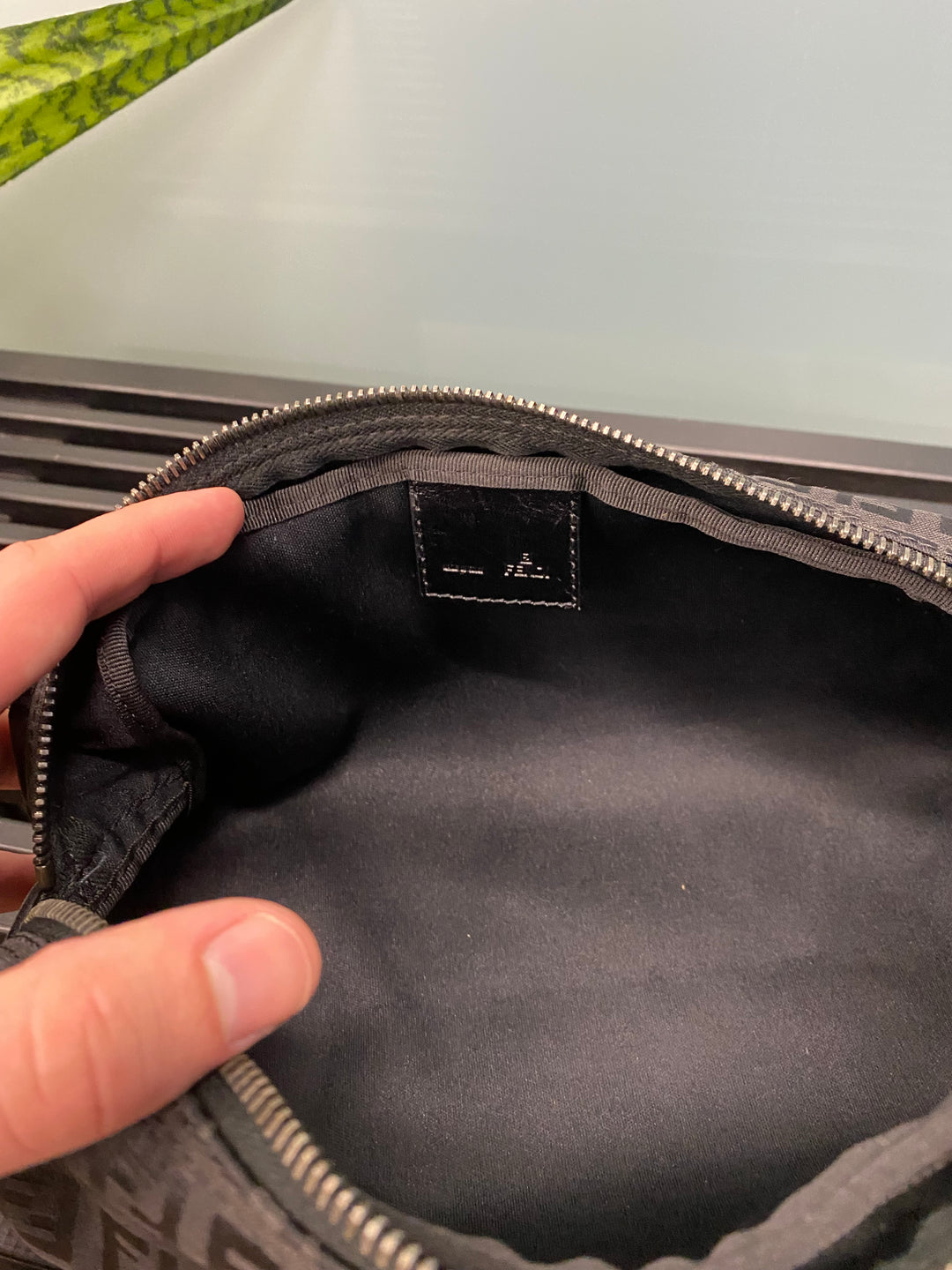 Fendi Black Zucchino Canvas Toiletry Pouch (3242)