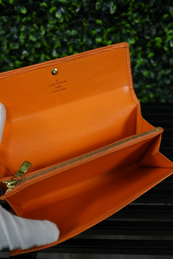 Louis Vuitton Orange Epi Long Wallet