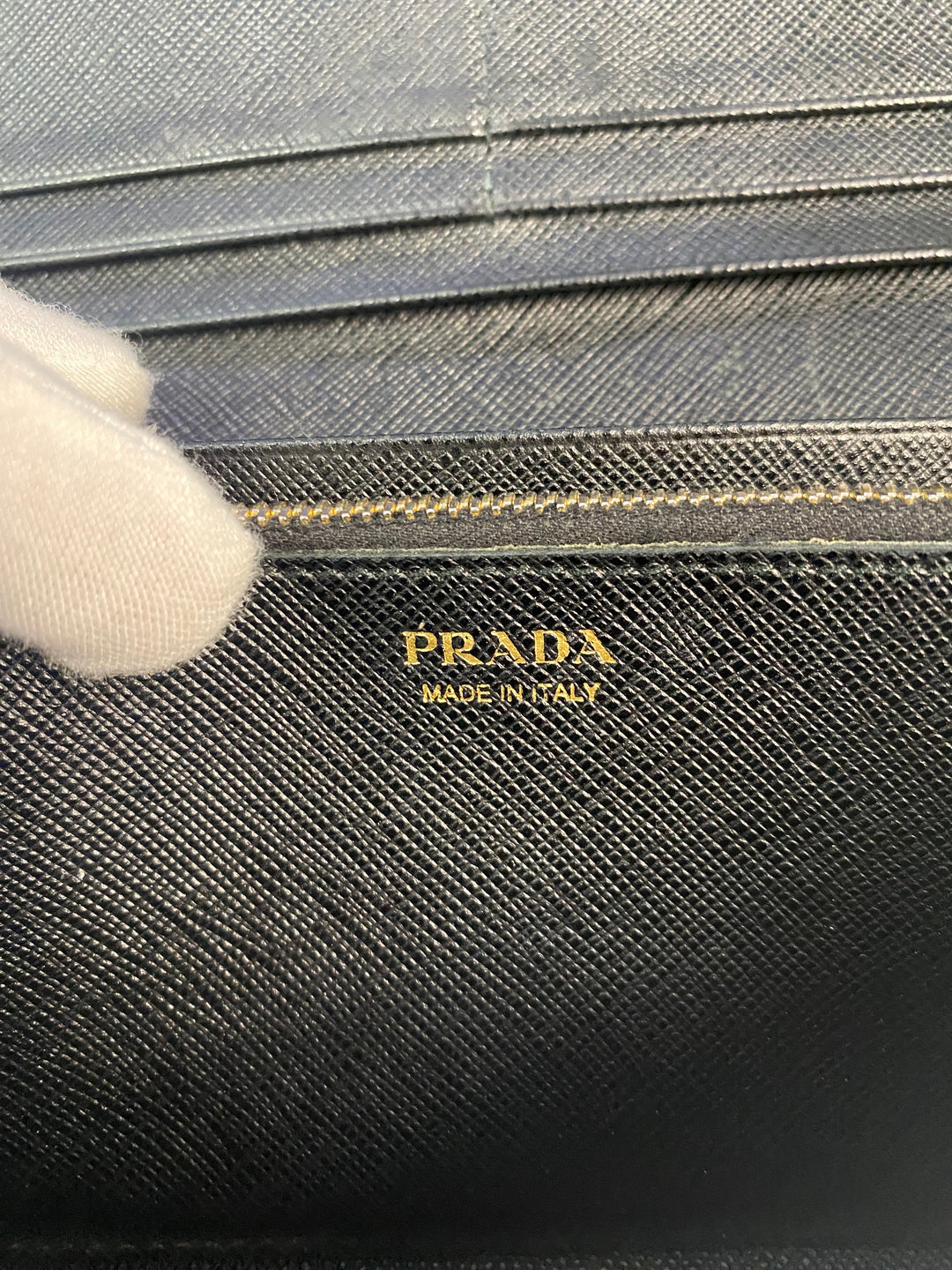 Prada Black Saffiano Bow Long Wallet (9585)