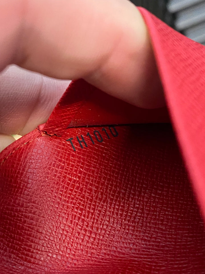 Louis Vuitton Red Epi Mini Agenda/Card Case (7954)
