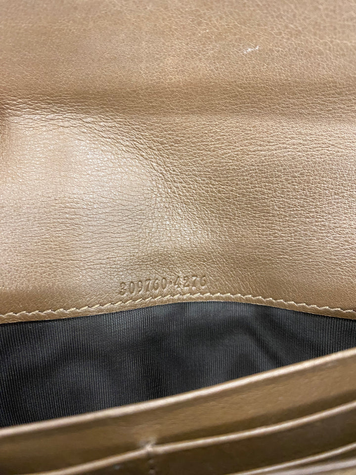 Gucci Brown Micro Guccissima Buckle Long Wallet (0380)