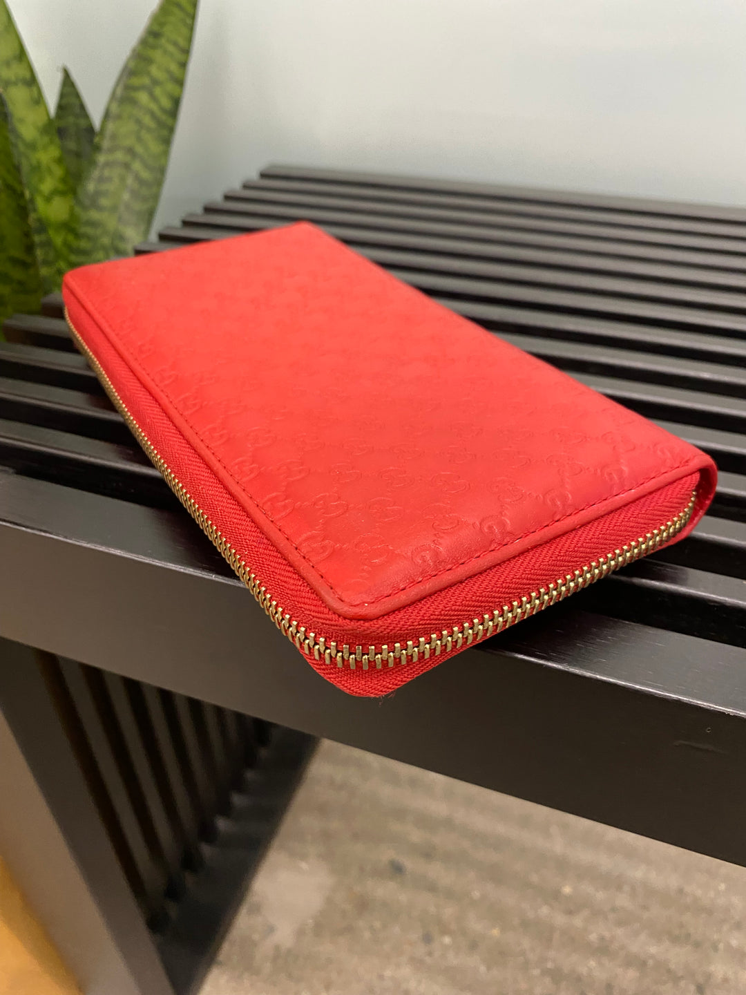 Gucci Red Micro Guccissima Zippy Wallet (3023)