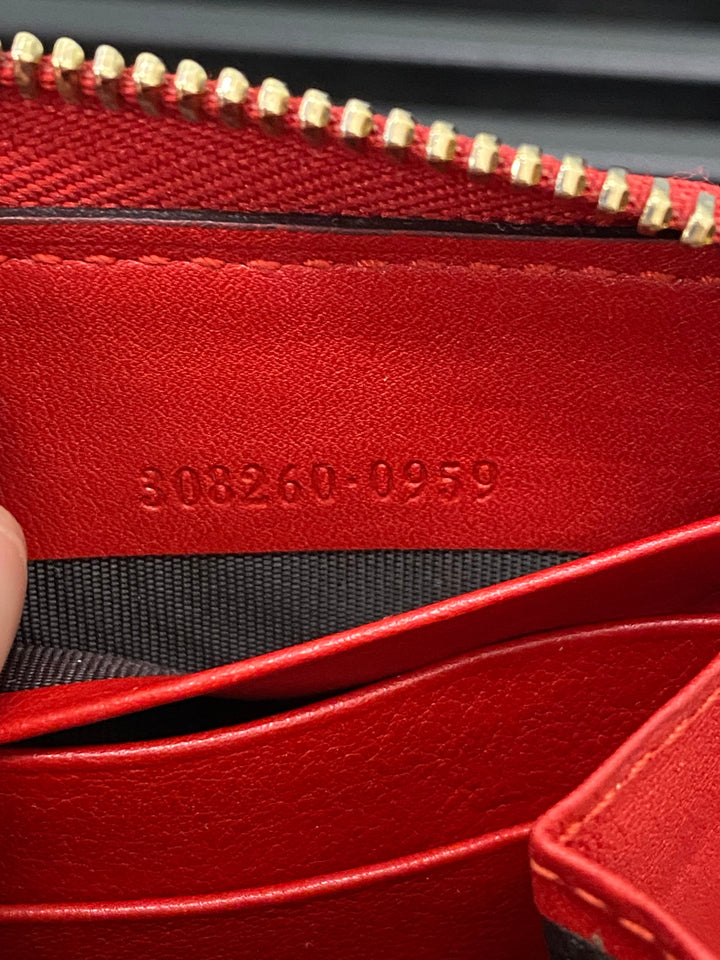 Gucci Red Micro Guccissima Zippy Wallet (3023)