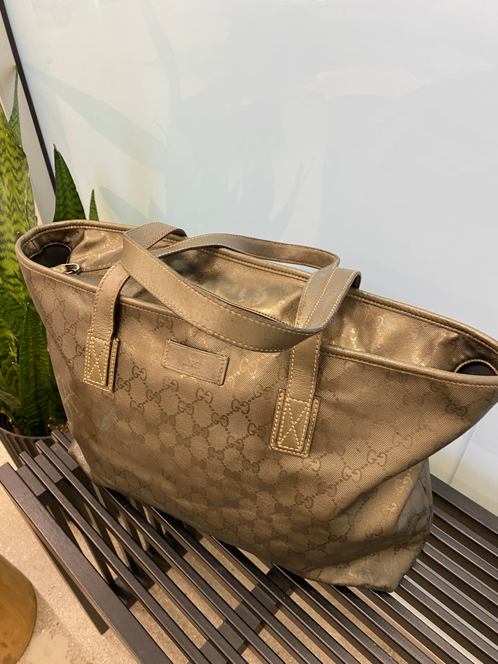 Gucci Bronze Imprime Coated Canvas Tote Bag (9972)