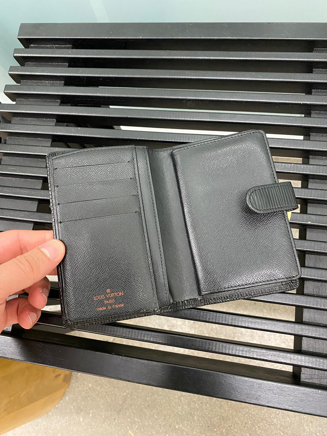 Louis Vuitton Black Epi French Wallet (4624)