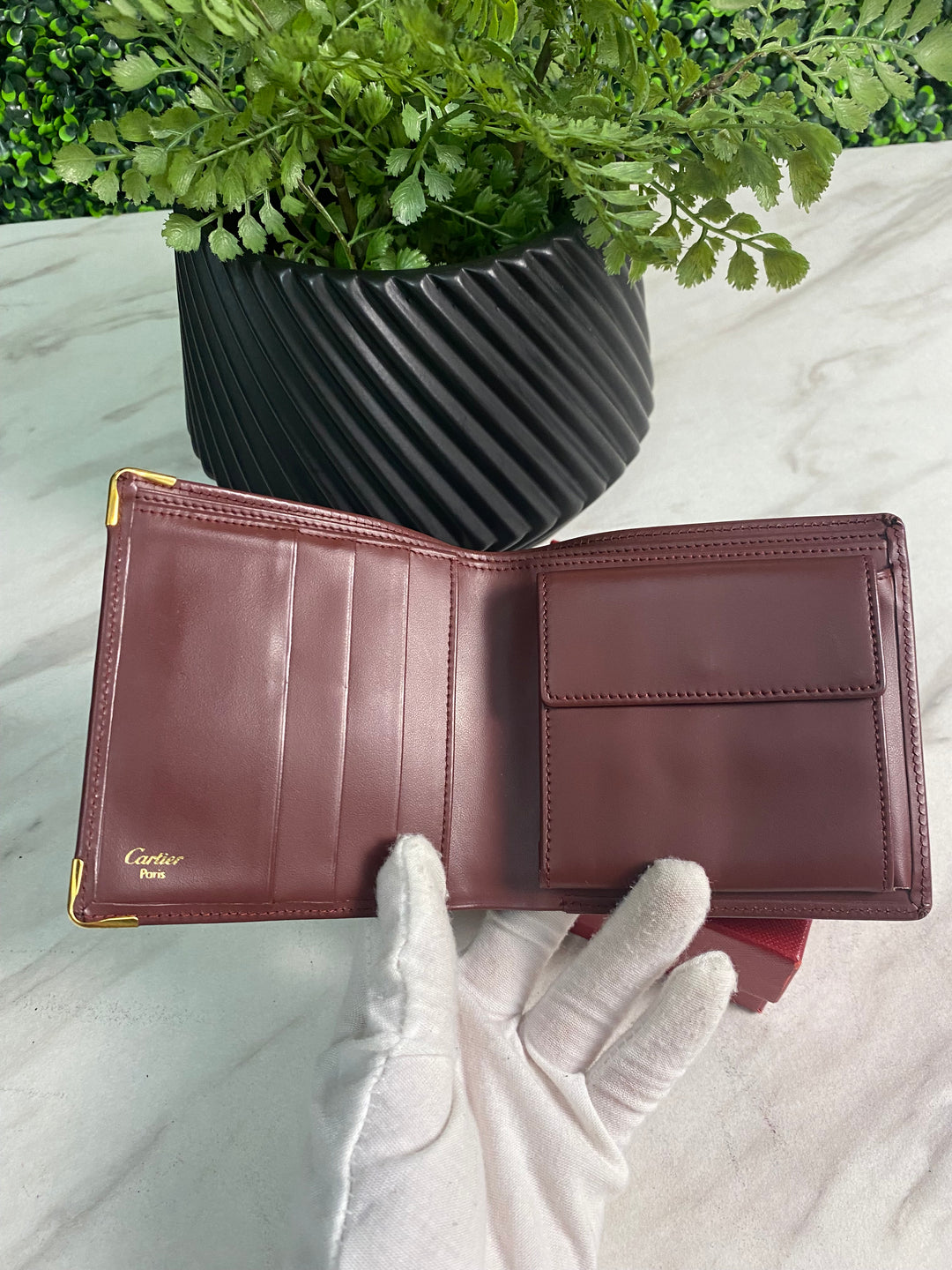 Cartier Burgundy Leather Billfold (3358)