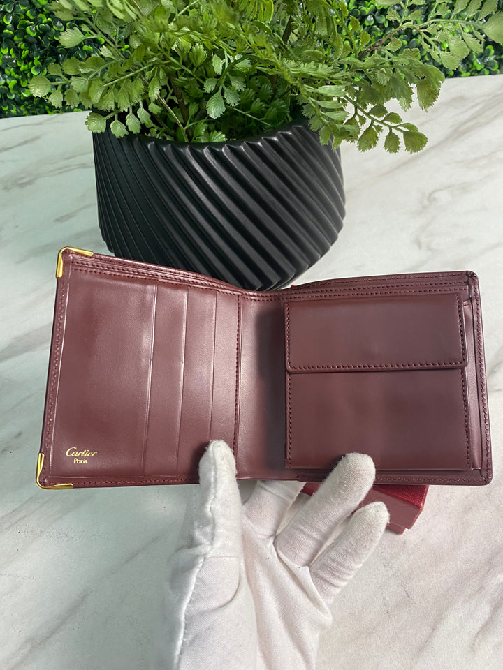 Cartier Burgundy Leather Billfold (3358)
