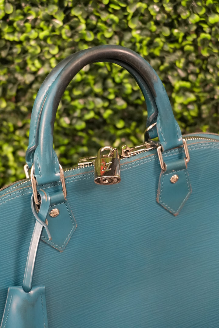 Louis Vuitton blue/green Alma PM