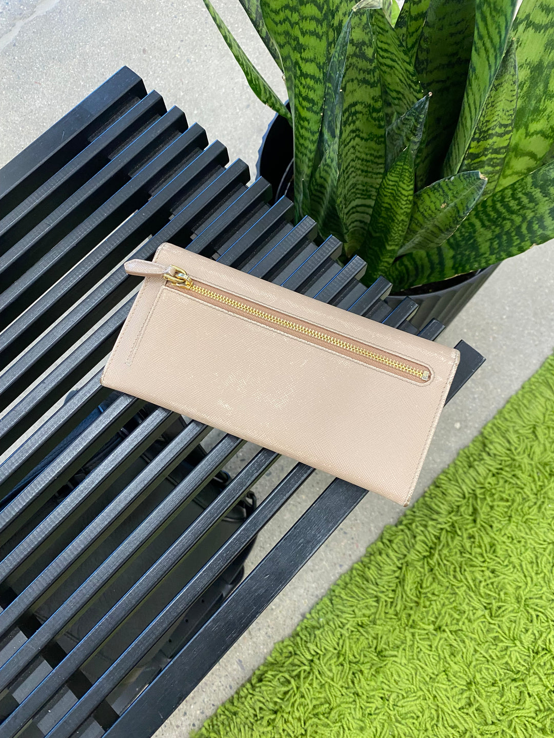 Prada Beige Saffiano Long Wallet (4027)