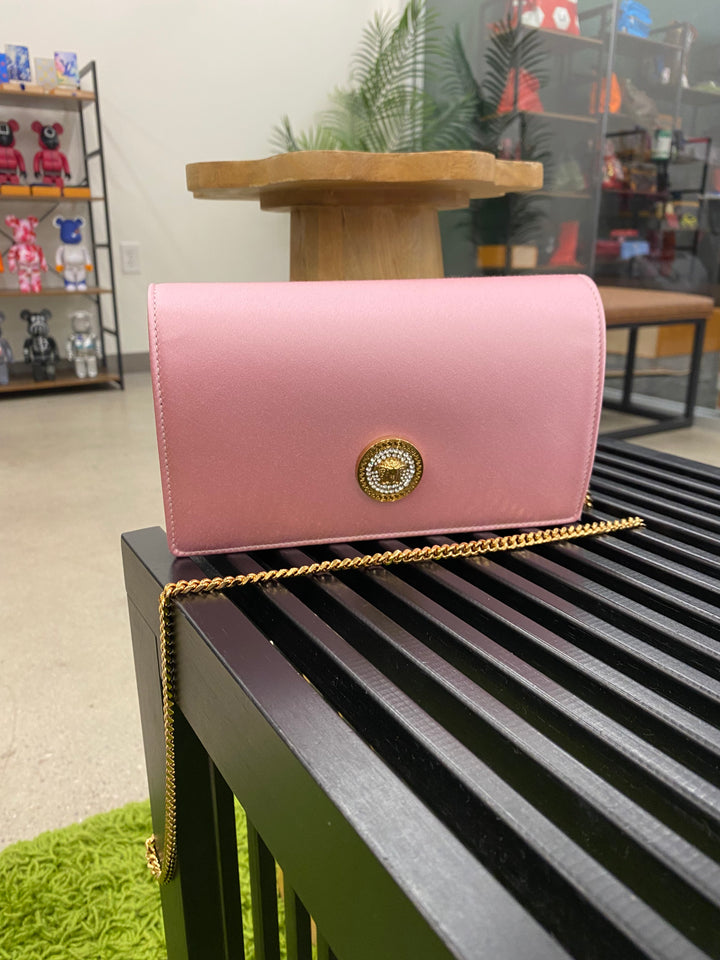 Versace Pink Silk La Medusa Shoulder Bag (0730)